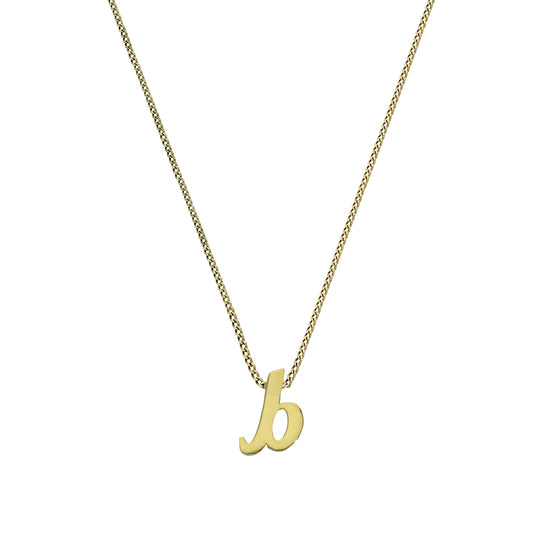 Winzig 9 Karat Gold Alphabet Buchstabe B Anhänger Halskette 40,5 - 51cm