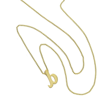 Kleine Halskette mit Anhänger aus 9 Karat Gold in Form des Buchstabens B, 40–50 cm