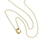 Kleine Halskette mit Anhänger aus 9 Karat Gold in Form des Buchstabens C, 16–20 Zoll