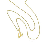 Kleine Halskette mit Anhänger aus 9 Karat Gold in Form des Buchstabens D, 16–20 Zoll