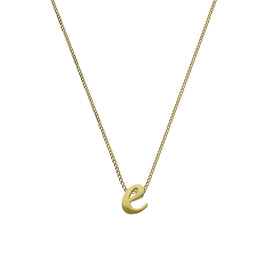 Kleine Halskette mit Anhänger aus 9 Karat Gold in Form des Buchstabens E, 16–20 Zoll