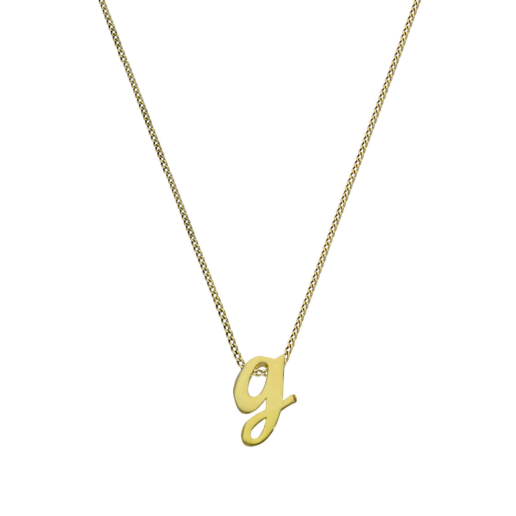 Kleine Halskette mit Anhänger aus 9 Karat Gold in Form des Buchstabens G, 40–50 cm