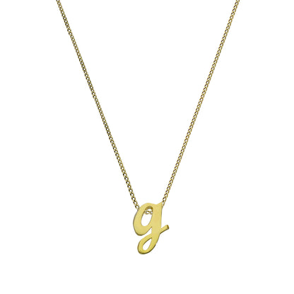Winzig 9 Karat Gold Alphabet Buchstabe G Anhänger Halskette 40,5 - 51cm