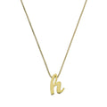 Kleine Halskette mit Anhänger aus 9 Karat Gold in Form des Buchstabens H, 40–50 cm