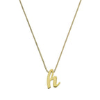 Kleine Halskette mit Anhänger aus 9 Karat Gold in Form des Buchstabens H, 40–50 cm