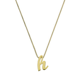 Kleine Halskette mit Anhänger aus 9 Karat Gold in Form des Buchstabens H, 40–50 cm