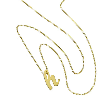 Kleine Halskette mit Anhänger aus 9 Karat Gold in Form des Buchstabens H, 40–50 cm
