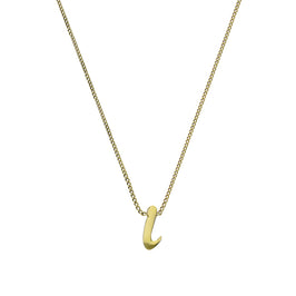Kleine Halskette mit Anhänger in Form des Buchstabens I aus 9 Karat Gold, 40–50 cm