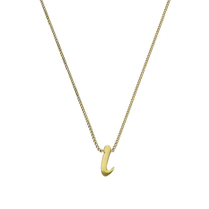 Kleine Halskette mit Anhänger in Form des Buchstabens I aus 9 Karat Gold, 40–50 cm