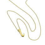 Kleine Halskette mit Anhänger in Form des Buchstabens I aus 9 Karat Gold, 40–50 cm