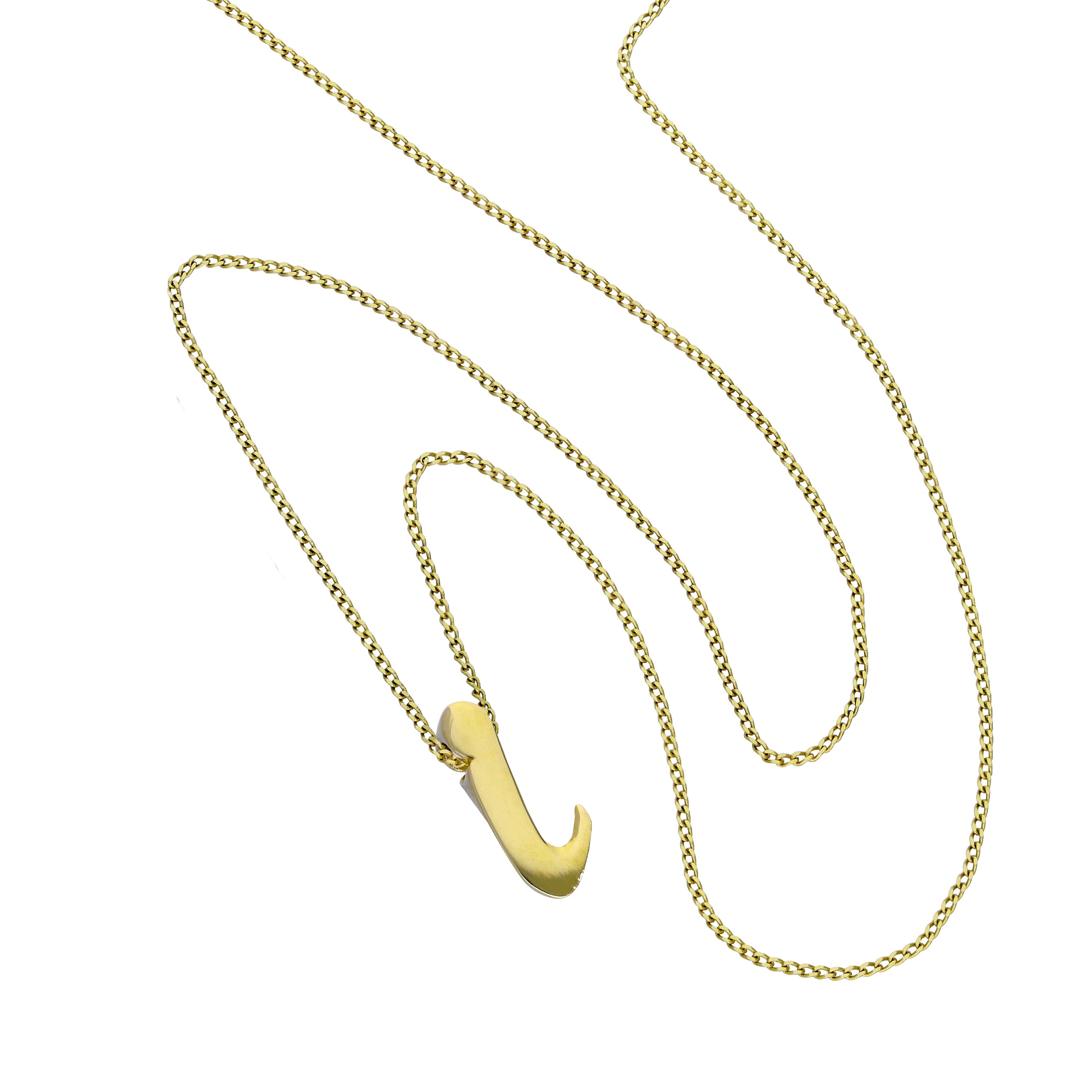 Kleine Halskette mit Anhänger in Form des Buchstabens I aus 9 Karat Gold, 40–50 cm
