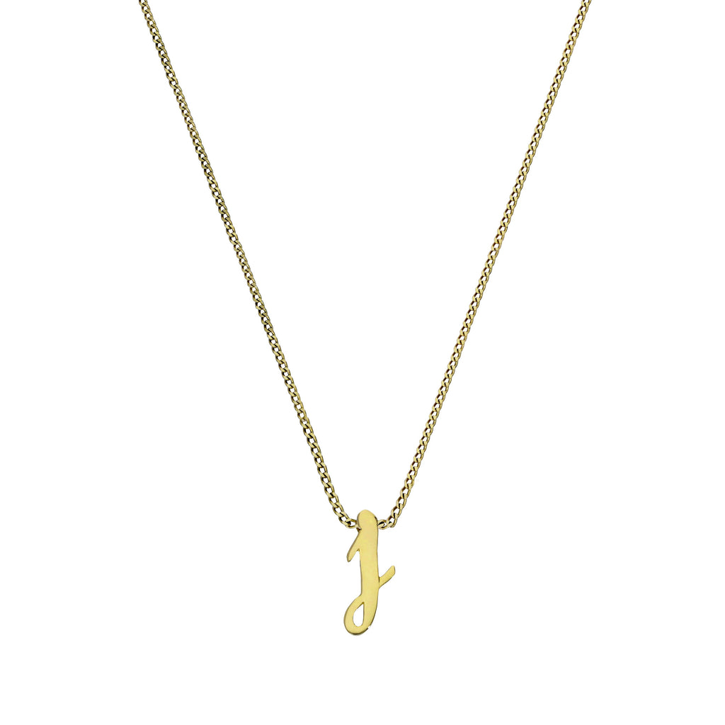 Kleine Halskette mit Anhänger in Form des Buchstabens J aus 9 Karat Gold, 40–50 cm