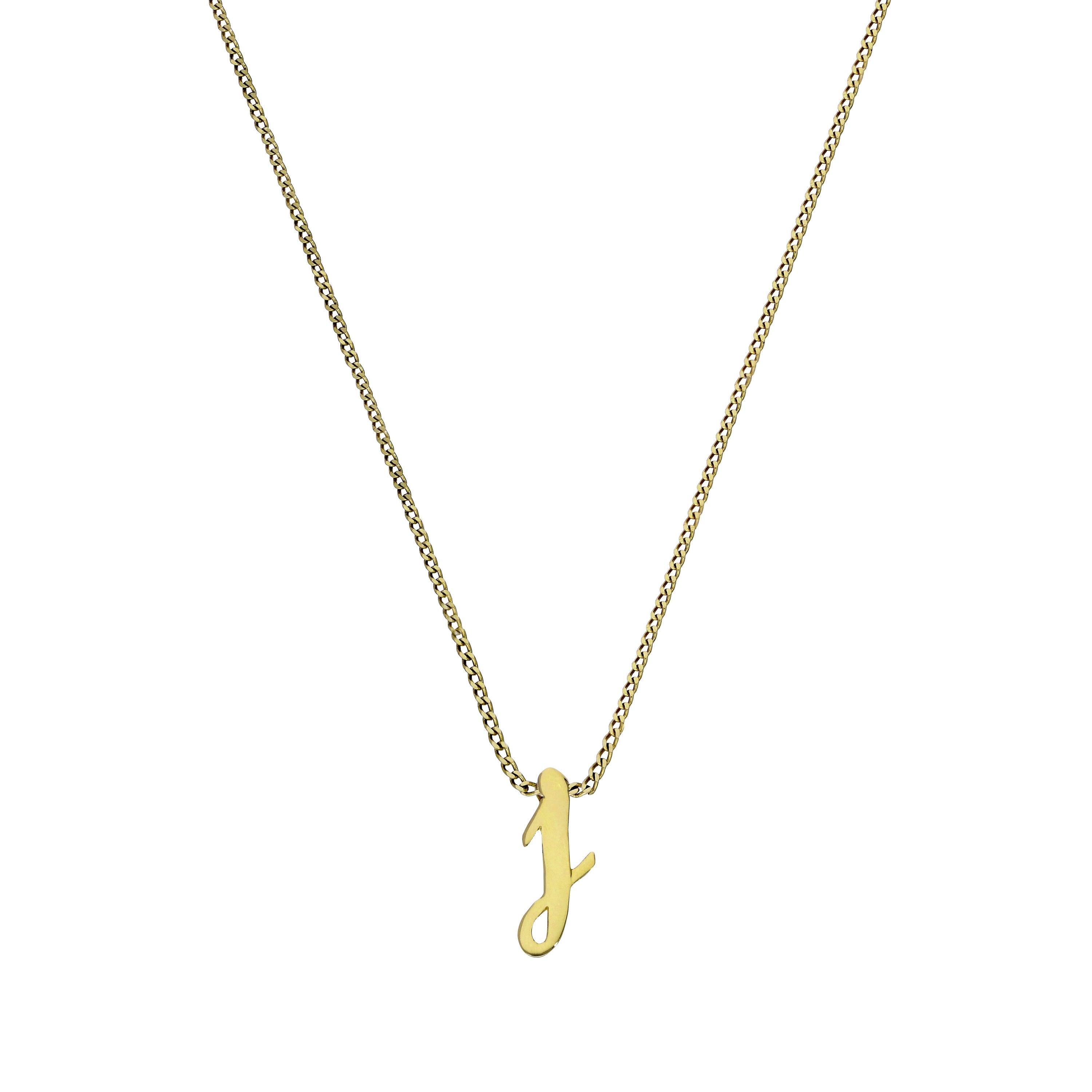 Kleine Halskette mit Anhänger in Form des Buchstabens J aus 9 Karat Gold, 40–50 cm