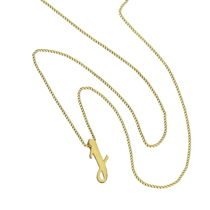 Kleine Halskette mit Anhänger in Form des Buchstabens J aus 9 Karat Gold, 40–50 cm
