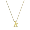 Kleine Halskette mit Anhänger aus 9 Karat Gold in Form des Buchstabens K, 40–50 cm