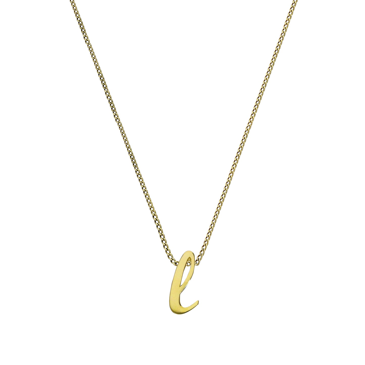 Kleine Halskette mit Anhänger aus 9 Karat Gold in Form des Buchstabens L, 40–50 cm