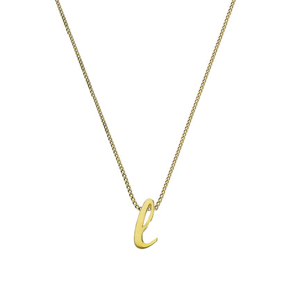 Kleine Halskette mit Anhänger aus 9 Karat Gold in Form des Buchstabens L, 40–50 cm