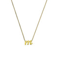 Kleine Halskette mit Anhänger aus 9 Karat Gold in Form des Buchstabens M, 40–50 cm