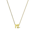 Kleine Halskette mit Anhänger aus 9 Karat Gold in Form des Buchstabens N, 40–50 cm