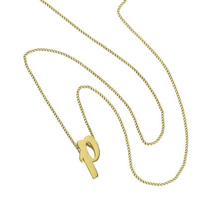 Kleine 9 Karat Gold-Anhänger mit Buchstabe P, 16–20 Zoll