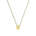 Kleine 9 Karat Gold-Anhänger mit Buchstabe Q, 16–20 Zoll