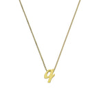 Kleine 9 Karat Gold-Anhänger mit Buchstabe Q, 16–20 Zoll
