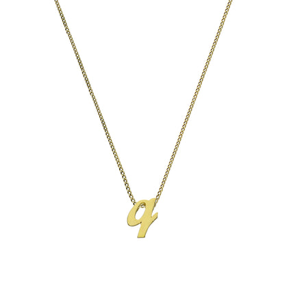 Winzig 9 Karat Gold Alphabet Buchstabe Q Anhänger Halskette 40,5 - 51cm