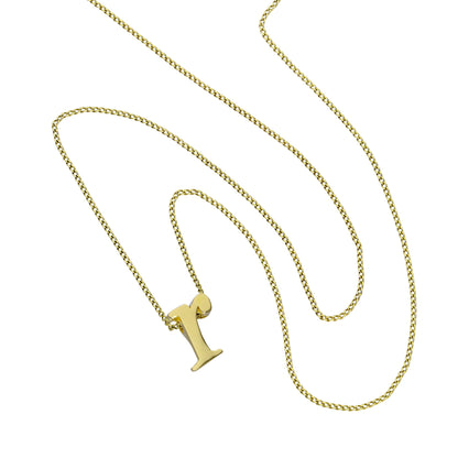 Kleine Halskette mit Anhänger aus 9 Karat Gold in Form des Buchstabens R, 16–20 Zoll