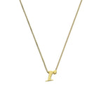 Kleine Halskette mit Anhänger aus 9 Karat Gold in Form des Buchstabens R, 16–20 Zoll