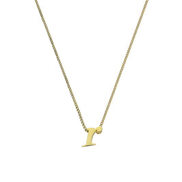 Kleine Halskette mit Anhänger aus 9 Karat Gold in Form des Buchstabens R, 16–20 Zoll