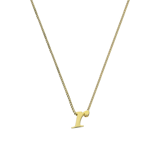 Tiny 9ct Gold Alphabet Letter R Pendant Necklace 16 - 20 Inches