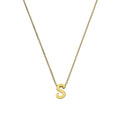 Kleine Halskette mit Anhänger aus 9 Karat Gold in Form des Buchstabens S, 16–20 Zoll