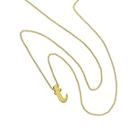 Kleine Halskette mit Anhänger aus 9 Karat Gold in Form des Buchstabens T, 16–20 Zoll