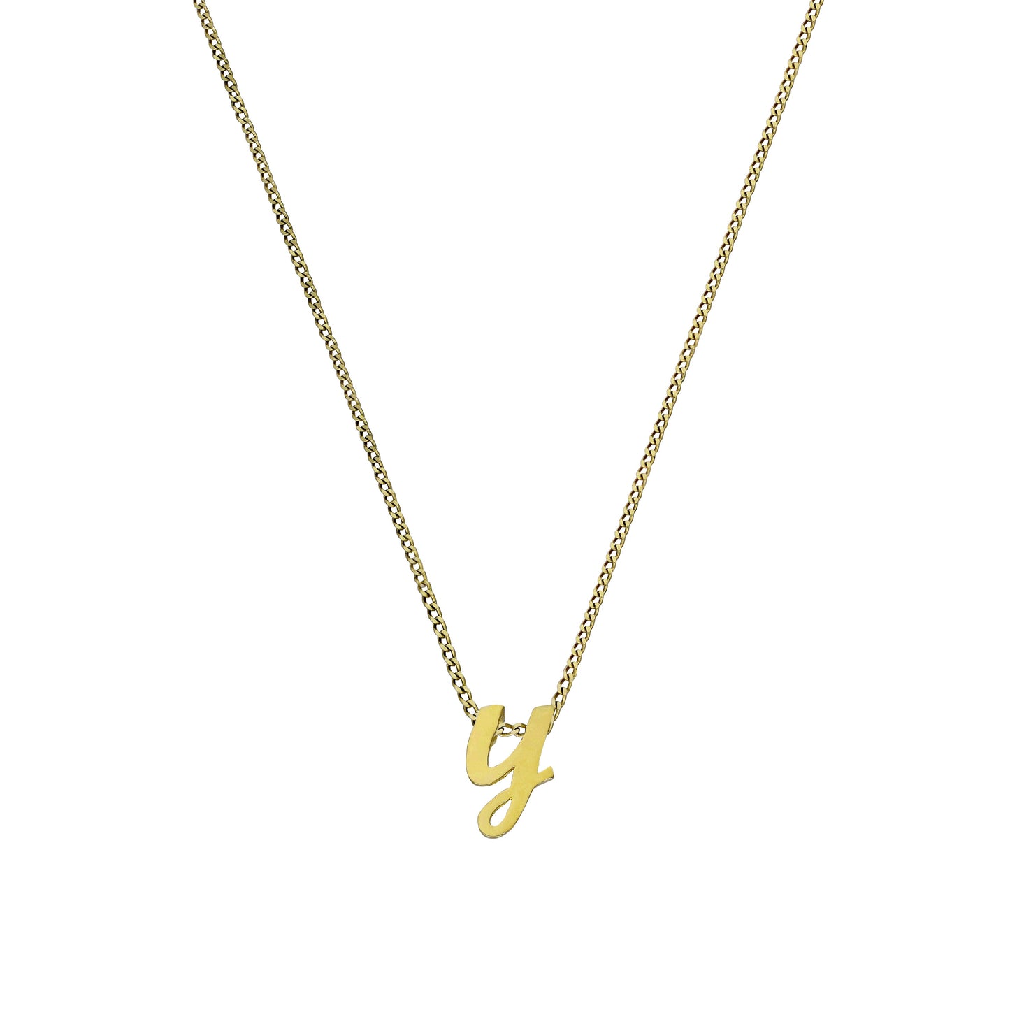 Kleine Halskette mit Anhänger aus 9 Karat Gold in Form des Buchstabens Y, 40–50 cm