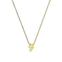 Kleine Halskette mit Anhänger aus 9 Karat Gold in Form des Buchstabens Y, 40–50 cm