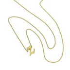 Kleine Halskette mit Anhänger aus 9 Karat Gold in Form des Buchstabens Z, 40–50 cm
