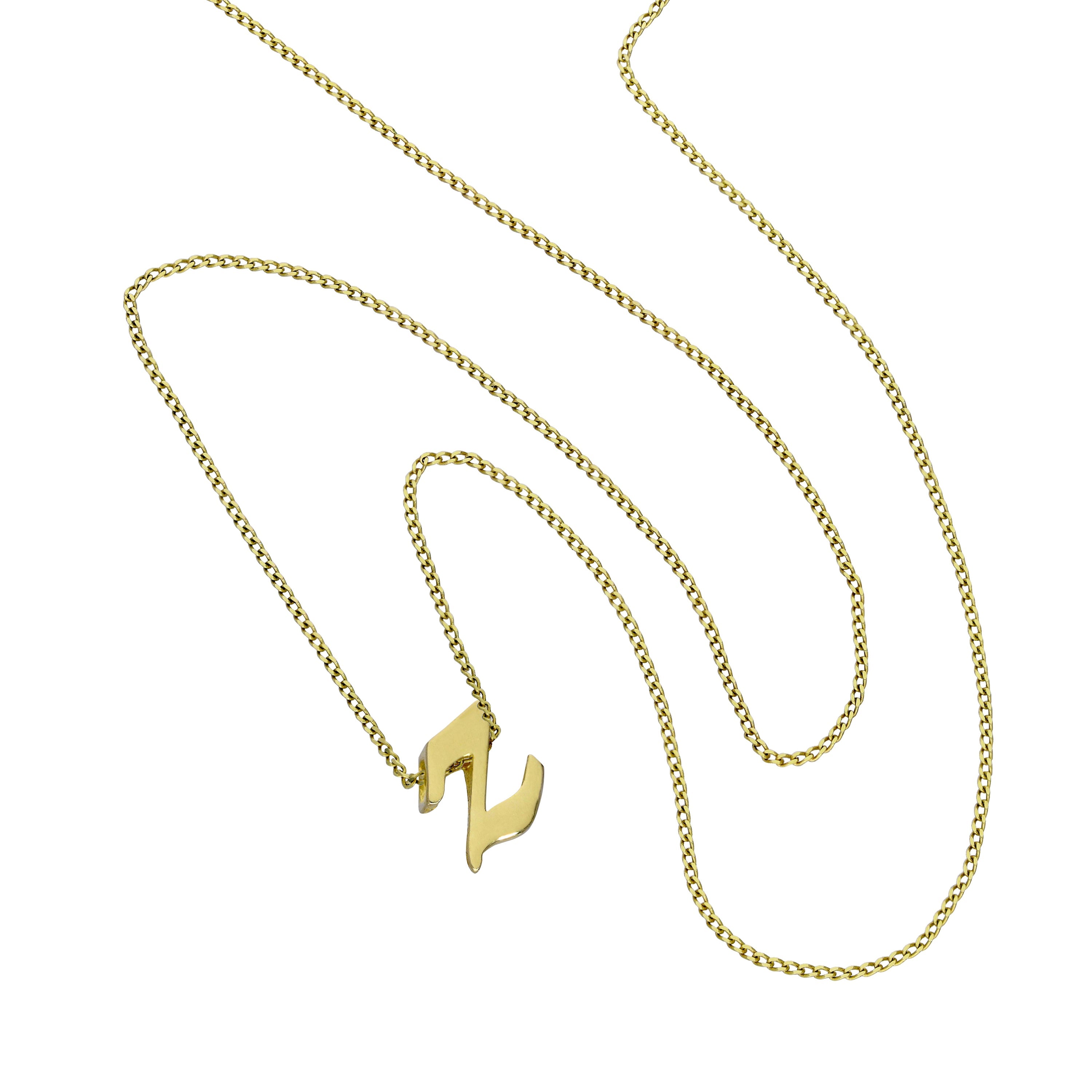 Kleine Halskette mit Anhänger aus 9 Karat Gold in Form des Buchstabens Z, 40–50 cm