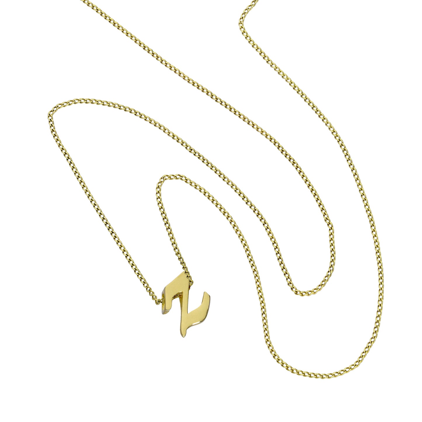 Kleine Halskette mit Anhänger aus 9 Karat Gold in Form des Buchstabens Z, 40–50 cm