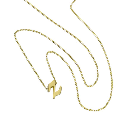 Kleine Halskette mit Anhänger aus 9 Karat Gold in Form des Buchstabens Z, 40–50 cm