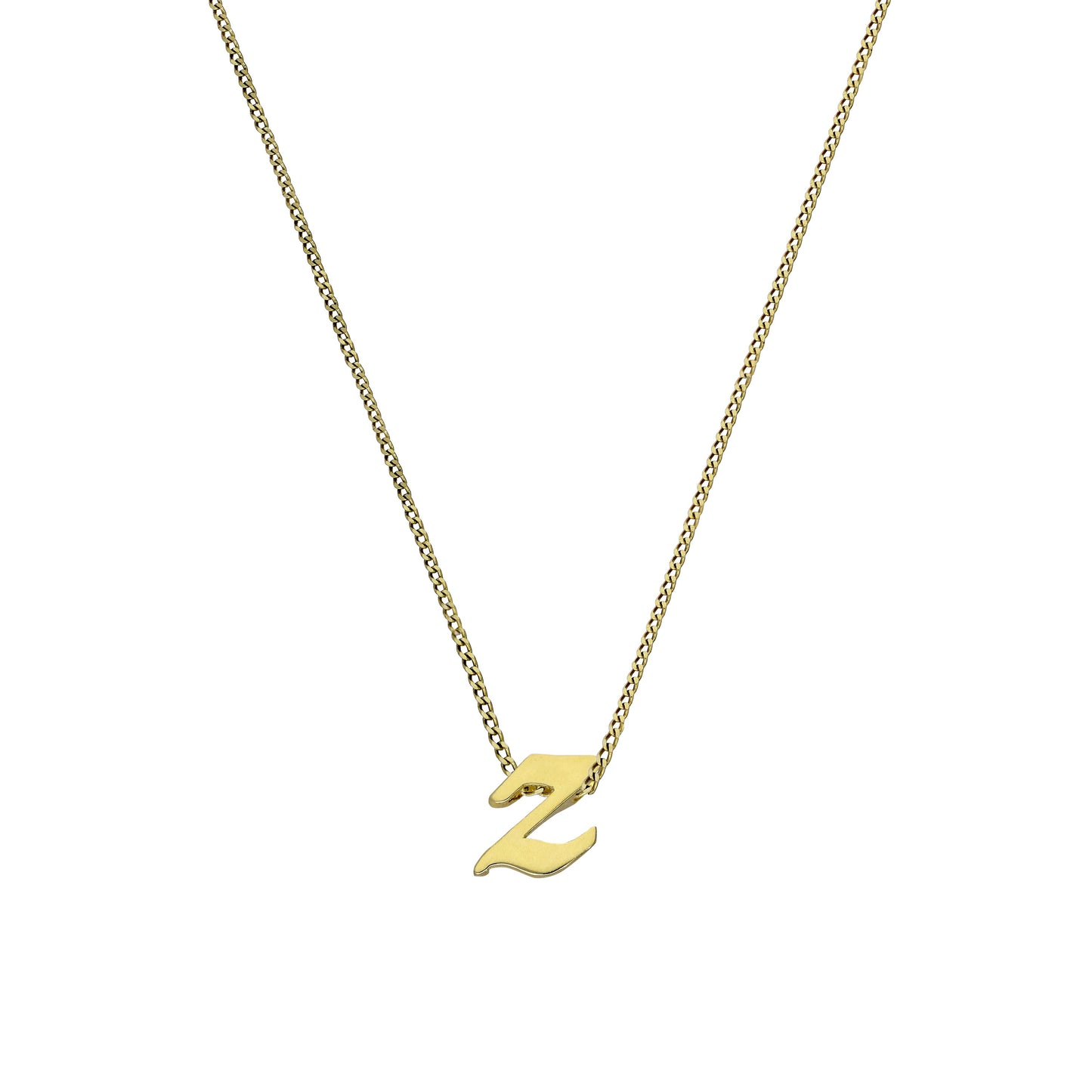 Kleine Halskette mit Anhänger aus 9 Karat Gold in Form des Buchstabens Z, 40–50 cm