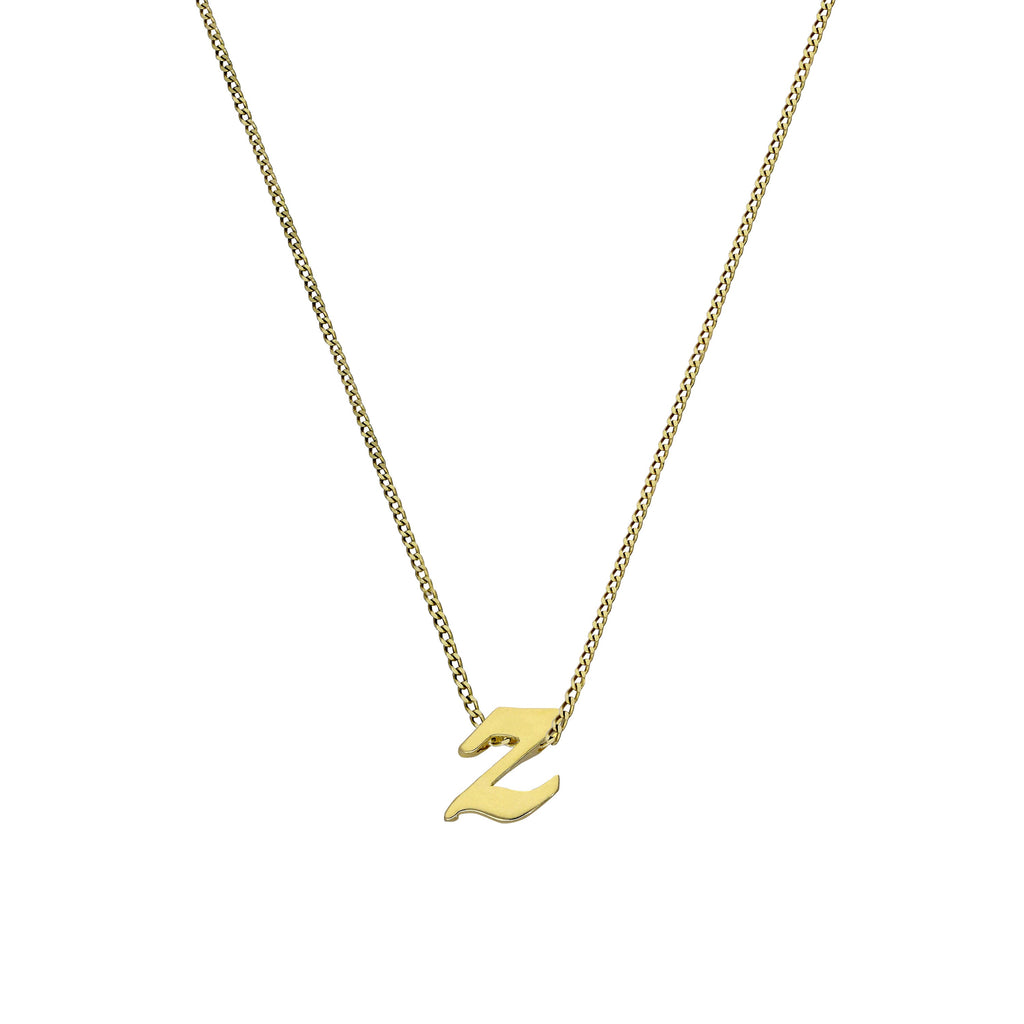 Kleine Halskette mit Anhänger aus 9 Karat Gold in Form des Buchstabens Z, 40–50 cm