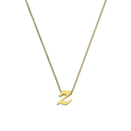Kleine Halskette mit Anhänger aus 9 Karat Gold in Form des Buchstabens Z, 40–50 cm