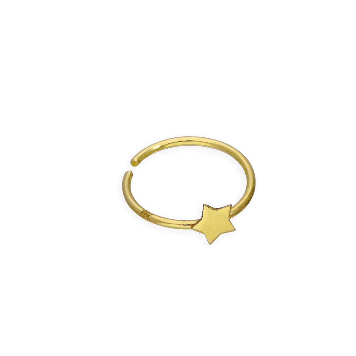 9 Karat Gold Stern Offen Creolen Nasenring 24Ga