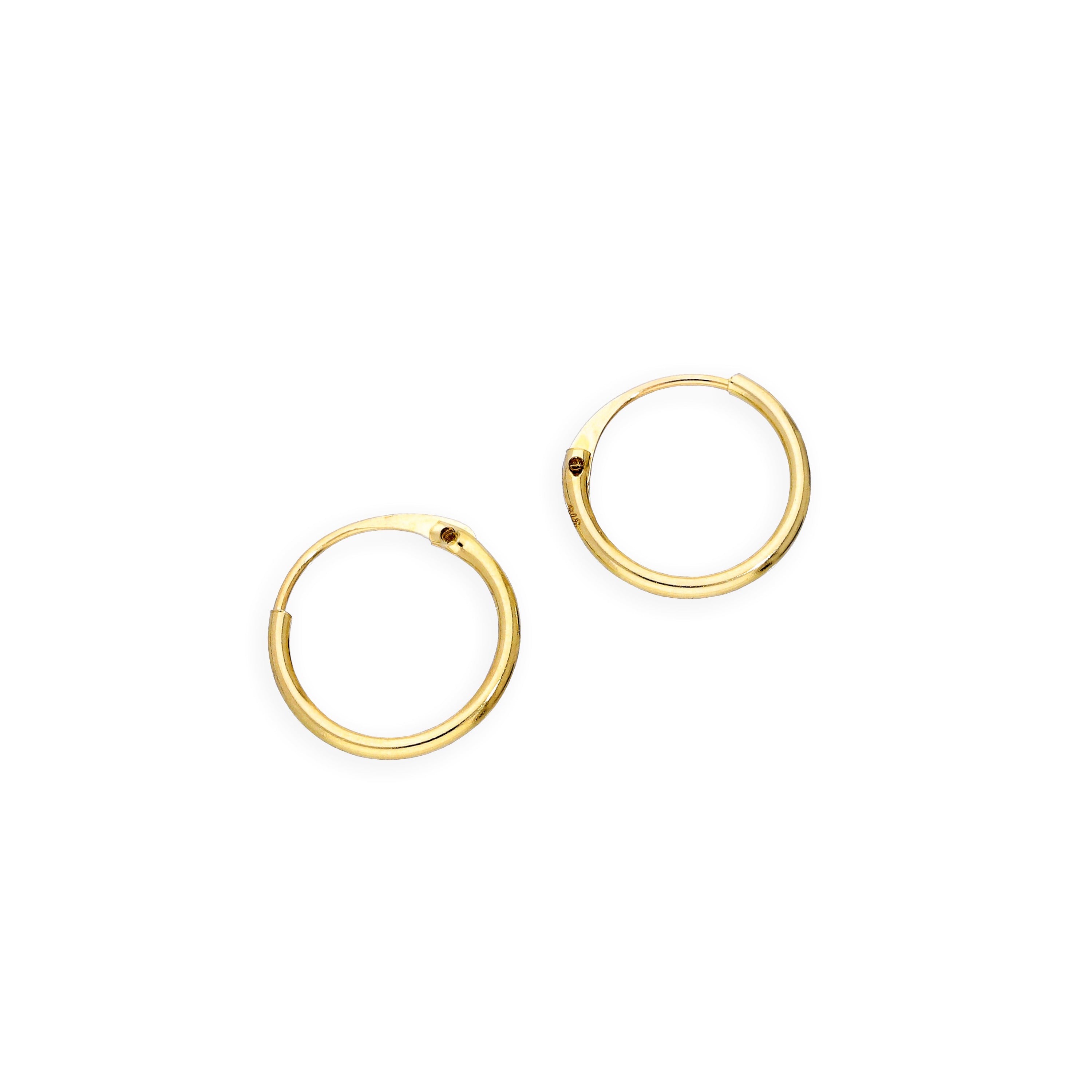 9 Karat Gold 0,8 mm Röhrenohrringe 8 mm - 20 mm