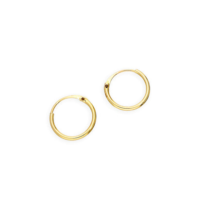 9ct Gold 0,8mm Röhrenohrringe 8mm - 20mm