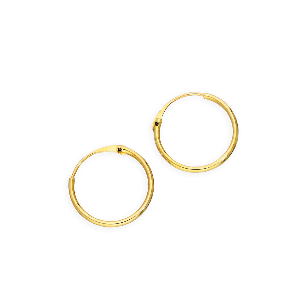 9 Karat Gold 0,8 mm Röhrenohrringe 8 mm - 20 mm