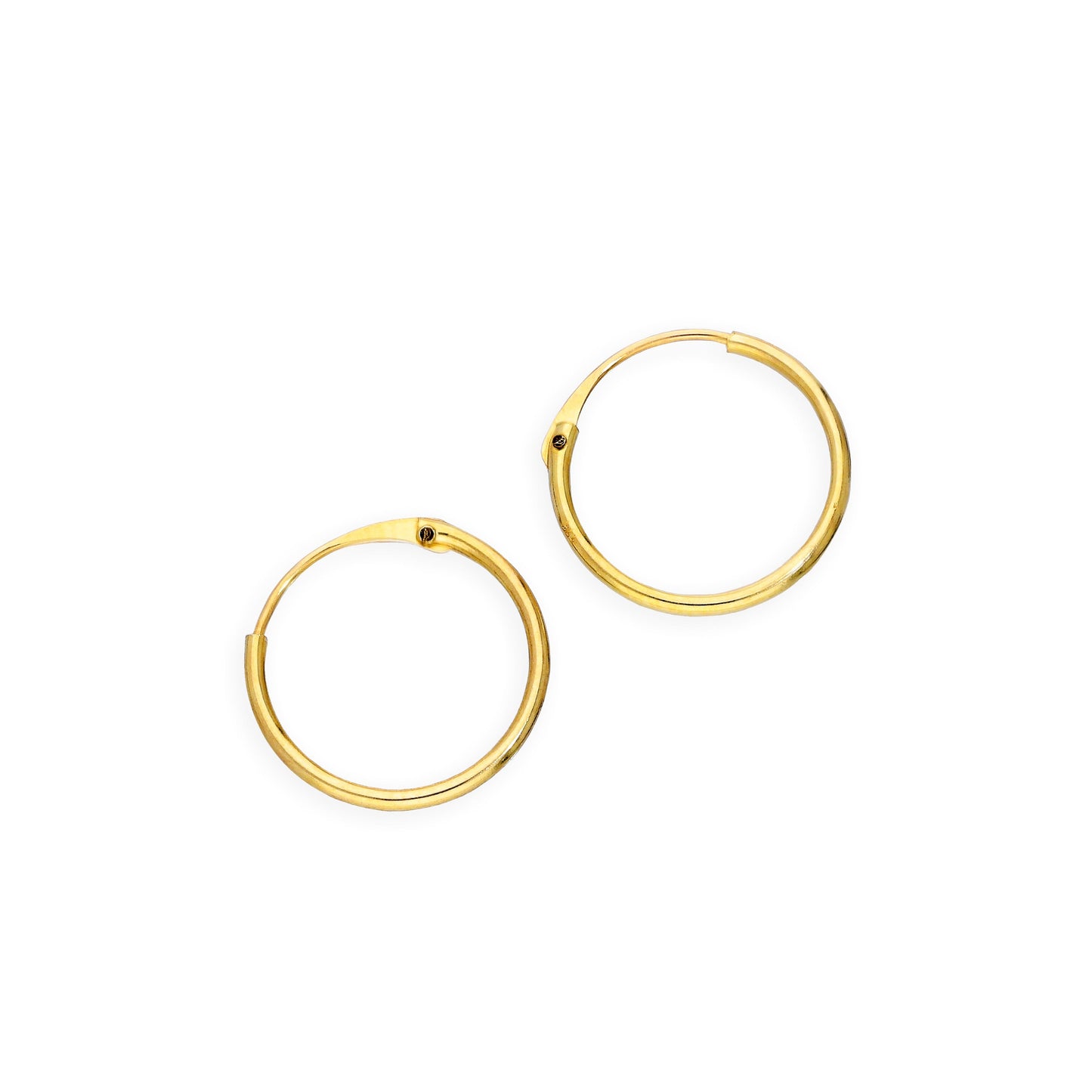 9ct Gold 0,8mm Röhrenohrringe 8mm - 20mm