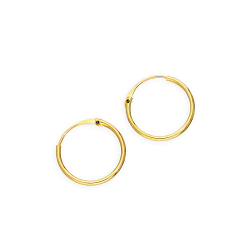 9 Karat Gold 0,8 mm Röhrenohrringe 8 mm - 20 mm