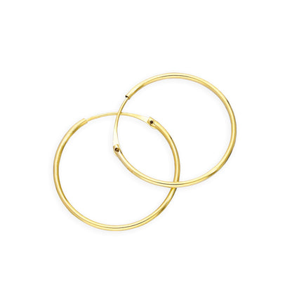 9ct Gold 0,8mm Röhrenohrringe 8mm - 20mm