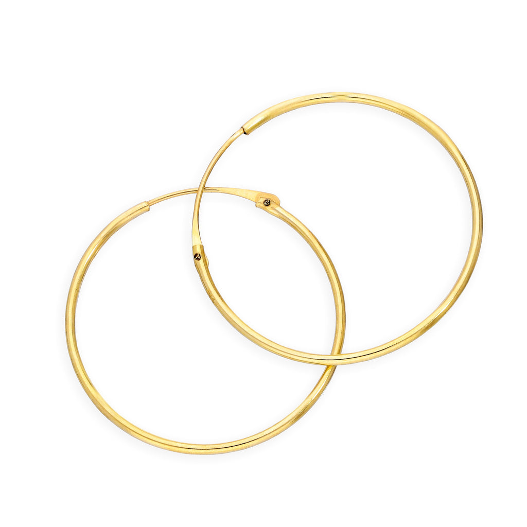 9 Karat Gold 0,8 mm Röhrenohrringe 8 mm - 20 mm